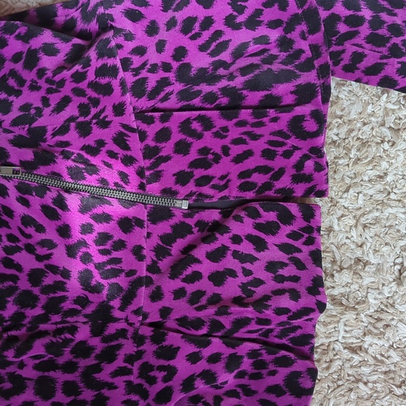 Betsey Johnson Purple leopard print peplum jacket - Picture 5 of 5